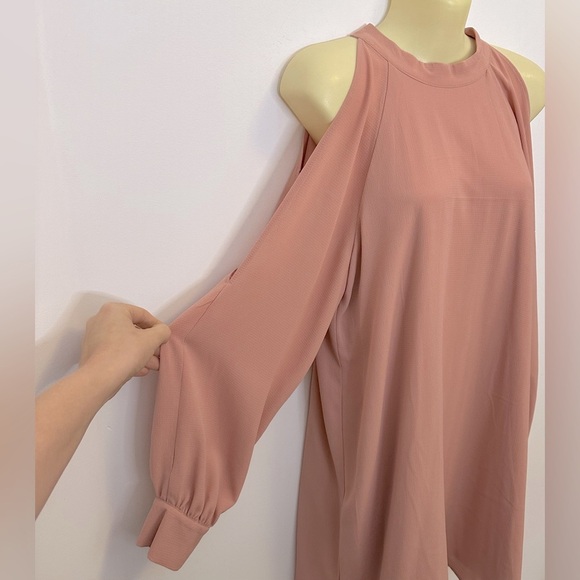 As U Wish Cold Shoulder Long Sleeve Dress Dusty Rose size M - Picture 2 of 8